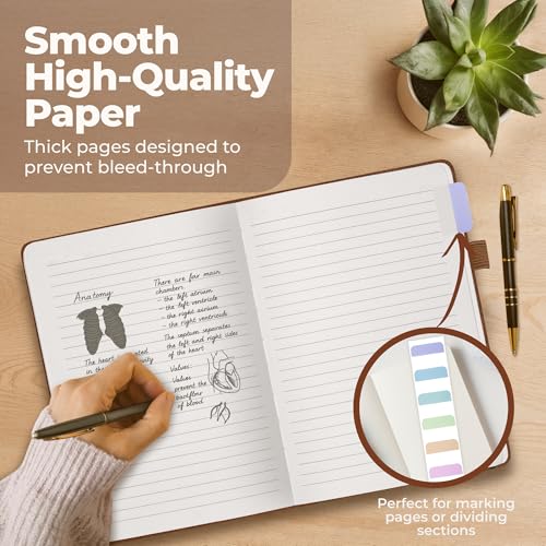 Thick Lined Journal Notebook 8.5x11" with Big A4 Hardcover Leather - Brown - color: Brown, size: A4 300 Pages