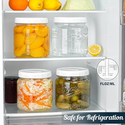 Half Gallon Glass Jar with Lid, 64 Oz Mason Jar for Pantry Storage - color: 64oz-Round-2 Pack-Screw Lid
