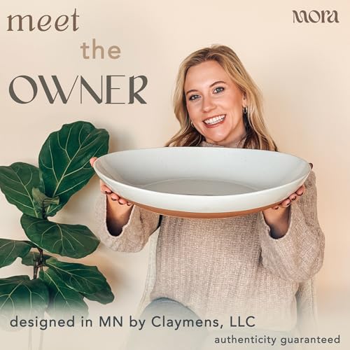 Mora Ceramic Large Serving Bowls- Set of 2 Oval Platters for Entertaining. Modern Kitchen Dishes for Dinner, Fruit, Salad, Turkey, etc. Oven, Dishwasher Safe, 55/35 oz, 13.5" / 11.8" - Earl Grey - color: Earl Grey, size: XL & L
