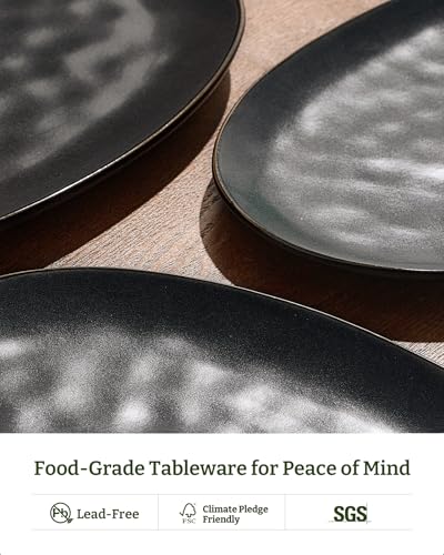 famiware Serving Platters Set of 3 Sizes - Oval, Matte Dark Charcoal - color: Matte Dark Charcoal