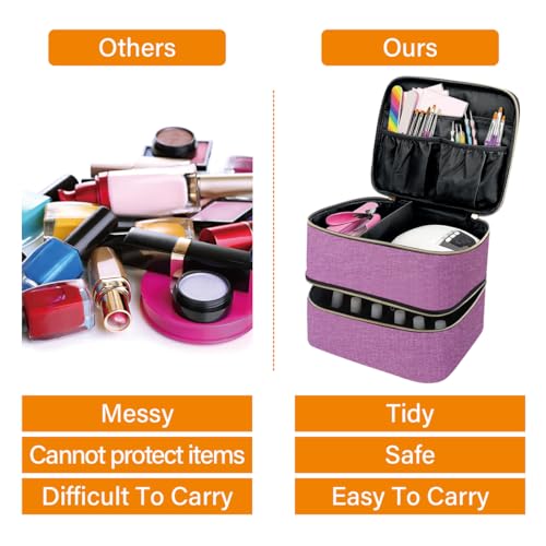 Nail Polish Organizer Holds 30 Bottles (15 ml/0.5 floz),Purple - color: Purple