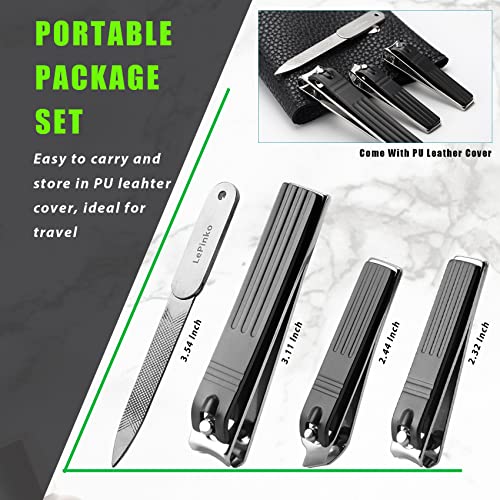 LePinko Nail Clippers Set for Thick Toenails and Fingernails, 4PCS - size: 4 pieces
