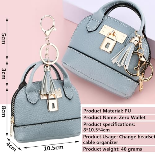 Liliaafar 12 Pcs Mini Coin Purse Keychain for Women Mini Pouch Cute PU Leather Makeup Bag with Keychain Multi Pocket Card Holder (12 Colors) - color: 12 Colors