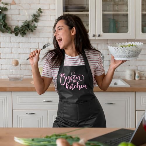Funny Apron for Men Women,Humorous Kitchen Apron- Grilling Cooking BBQ Accessories, Gift for Dad Husband - color: Queen of the Kitchen