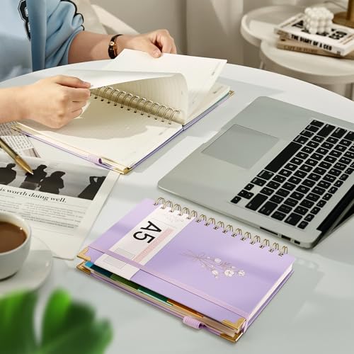 Ovesmusl 5-Subject Hardcover Spiral Notebook, 6.1" x 8.4", College Ruled - color: Purple, size: 8.4"x6.1"