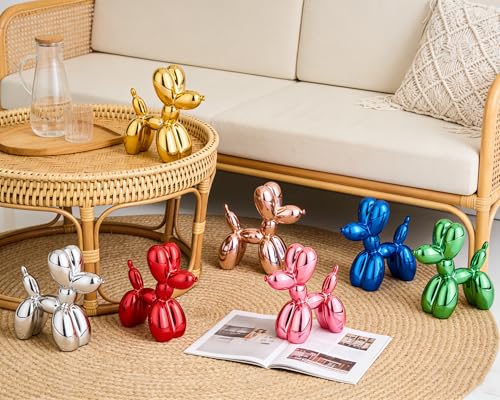 4 Inch Shiny Silver Balloon Dog Sculpture - color: Shiny Silver