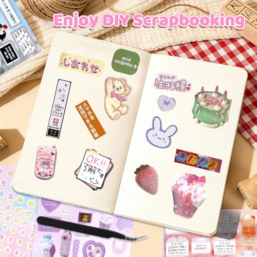 1300Pcs Japanese Sticker Book for Journaling Adult, Cute Scrapbook Stickers - style: Be 45 Sheet Time