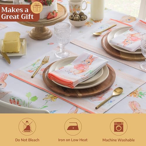 Maison d' Hermine Placemats Set of 4 Reusable 100% Cotton (13"x19") - color: 008 - Bunny Party, size: 13" X 19" (Pack of 4)