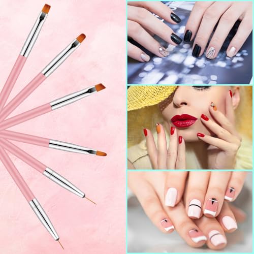 Nail Art Sculpture Pen,11Pcs Nail Art Brush Set, Pink - color: Pink