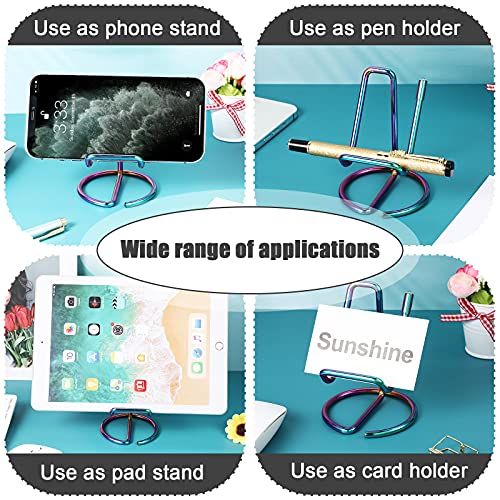 2 Pieces Metal Business Card Holder for Desk Cell Phone Stand