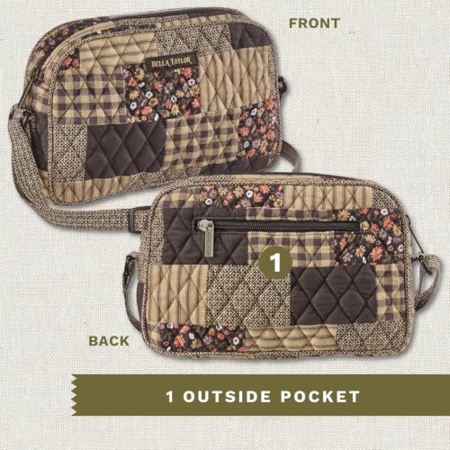 Bella Taylor Simple Crossbody, Quilted Handbag for Women - color: Twilight Garden Patch