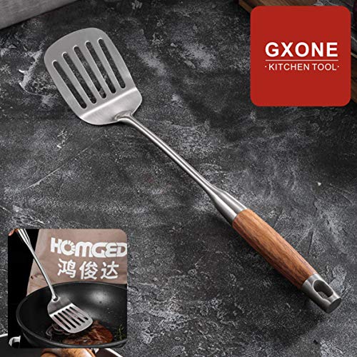 Slotted Turner/Spatula,for Skillet Grilling Cooking,Wooden Handle - style: Slotted Spatula-wood handle