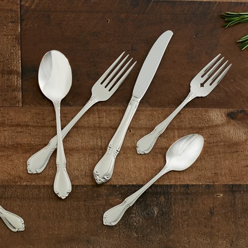 Oneida Flatware Chateau 18/10 Silverware Set for 1, 5-Piece - style: 5-Piece Flatware Set