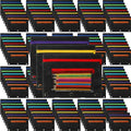 Zhehao 100 Pcs Classroom Binder Pencil Pouches, Novel Black, 2 Zipper - color: Novel Black, style: 2 Zipper