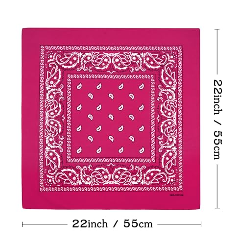 Bycc Bynn Large Soft Cotton Bandanas Pack for Men & Women 22 x 22 inches - color: 3