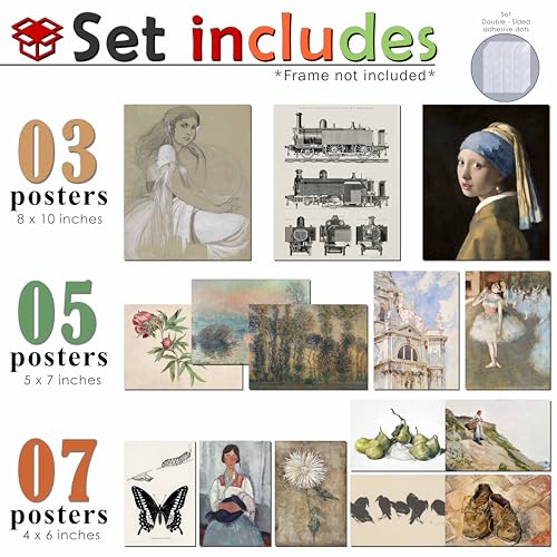 LANCHI95 15 Pcs Eclectic Wall Art Set, Gallery Prints - color: Eclectic 15
