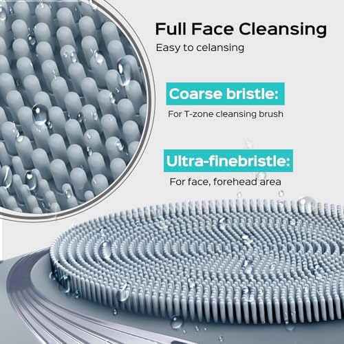 COSLUS FBS01 Facial Cleansing Brush Face Scrubber, Compact for Travel - color: Hazy Blue