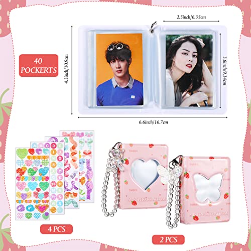 Pajean 2 Pack Photocard Binder, 3 Inch Mini Photo Album, Cute Style - style: Cute Style