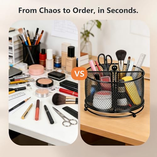 Rotating Pencil Holder for desk,Desk Pen Organizer - color: Circular