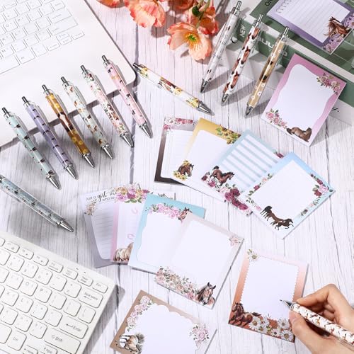 Dispowreath 24 Pcs Horse Sticky Notes with Pens Gifts Party Favors - style: Horse