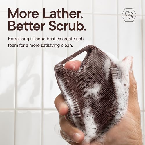 TOOLETRIES Silicone Body Scrubber 2.0, Loofah Alternative - Chocolate - color: Chocolate