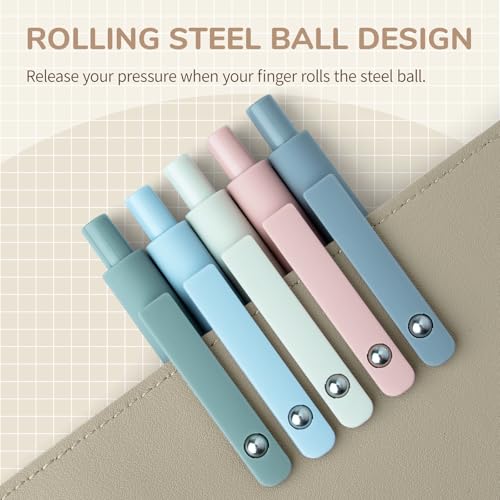 YOXMJDB Gel Pens, 5 Pcs 0.5mm Fine Point Smooth Writing Japanese Cute High-End Series Black Ink Pens for Journaling Note Taking, School Office Supplies for Women Men (5 Pcs Morandi) - color: 5 Pcs Morandi