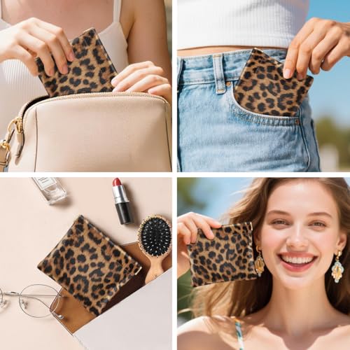 Leopard Squeeze Coin Purse Pouch Small Makeup Bag for Purse - color: Leopard, size: Small (4.4"x3.85")