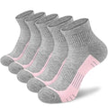 cuangya Women Athletic Ankle Cushioned Running Socks 6-Pairs - color: 5 Pairs Gray Socks, size: 5-8