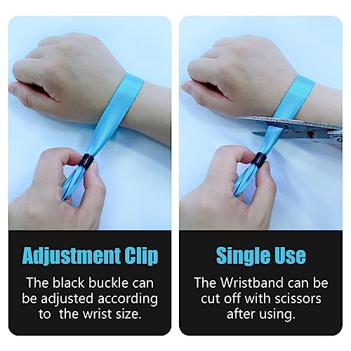 100 Pcs Cloth Wristbands, Disposable Wristbands for Events (Water Blue) - color: WATERBLUE