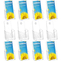xydstay Acrylic Brochure Holder 4 Inches, Clear Flyer Sign Holder, 12 Pack - size: 4x7