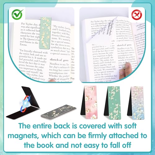 96PCS Magnetic Bookmarks Bulk Magnet Bookmarks Book Lovers Gifts - style: Flower Branch