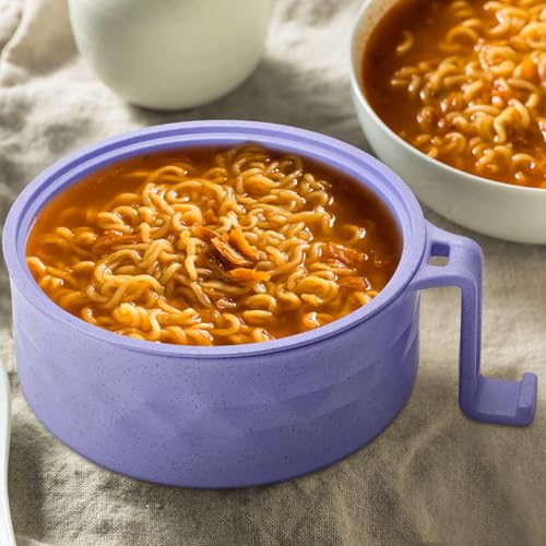 1 Set Microwave Ramen Cooker Bowl with Utensils, Purple - color: Purple