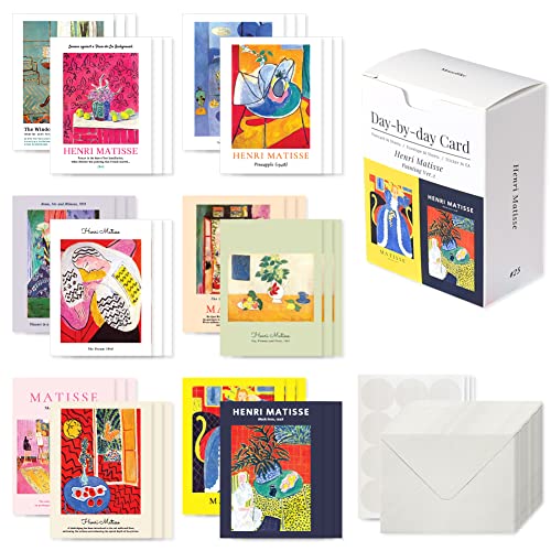 Monolike Day-by-day Card, Henri Matisse Painting ver.2 - Mix 36 Mini Single cards, 36 envelopes, 36 stickers Package - color: Henri Matisse Painting ver.2