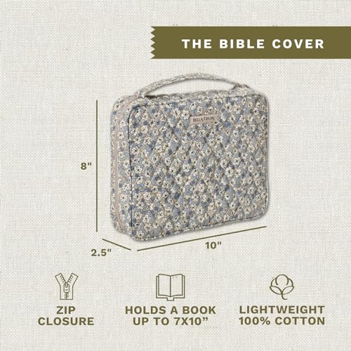 Bella Taylor Bible Cover, Quilted Bible Case, Khaki Floral - color: Khaki Floral, size: Large