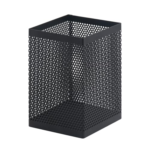 Comix Mesh Pen Holder Desk, Wire Pencil Holder with Foam Pad and Non-Slip Bottom Office Supplies Desk Organizer for Home Office School, 1 Pack - color: Square-1 Pack
