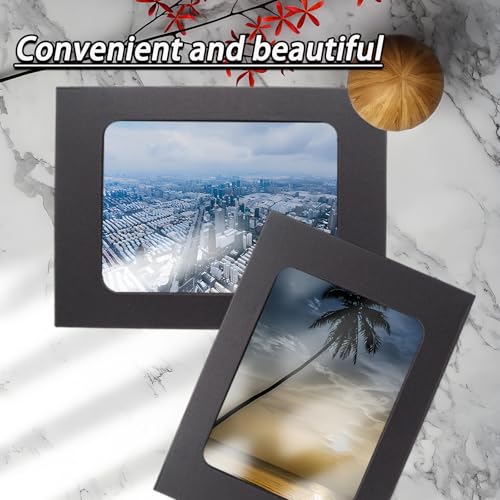 30Pcs 5x7Inch Black Paper Photo Frames with String & Clips - color: Black, size: 5x7inch