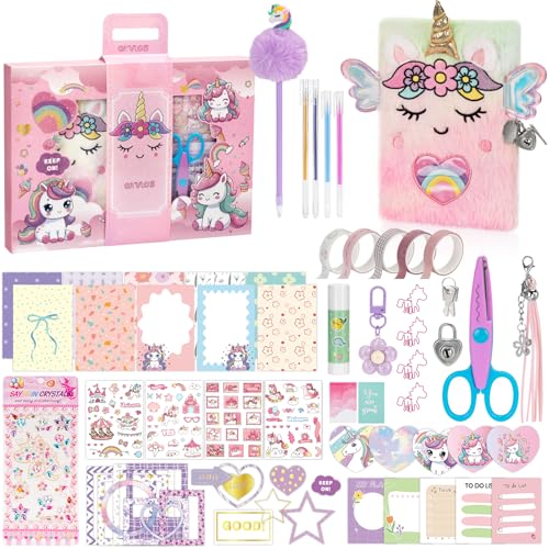 QIYVLOS DIY Journal Kit with Diary, Magical Theme Journaling Stationary Supplies Set Toys for ages 8-13, Birthday Arts and Crafts Gifts for Teen Girls Ages 8 9 10 11 12 13 14 Year Old - style: Pink