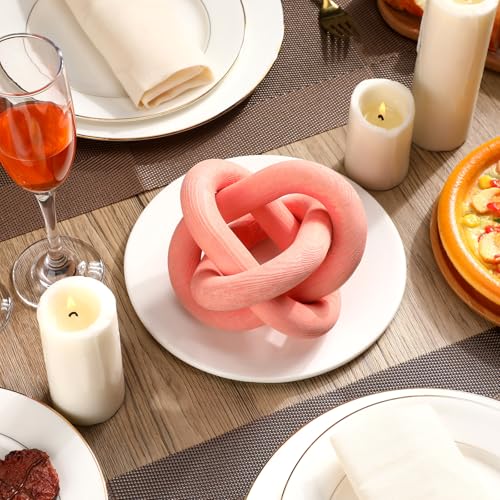 Yalikop 3 Link Wood Knot Decor Rustic Table Shelf Accents, Pea-Pink - color: Pea-pink