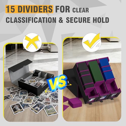 3-Drawer Trading Card Storage Box Holds 2500+ Cards (Purple) - color: Purple