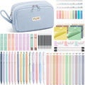 62PCS Aesthetic School Supplies Cute Back to School Supplies Stationary Set - color: Blue