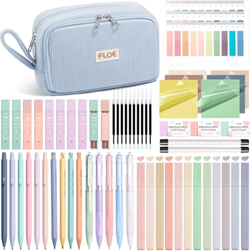 62PCS Aesthetic School Supplies Cute Back to School Supplies Stationary Set - color: Blue