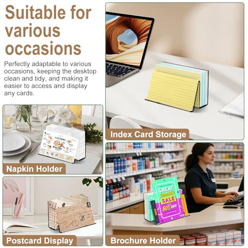 Boloyo Acrylic Index Card Display Holder, 3 X 5 inch, 2PC Clear Cards Holder Stand Organizer Desktop Business Card Holders for Home Office School Desktop Card Storage 200 Capacity - color: 3 X 5 inch, size: 2PC