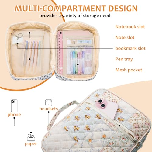 Bible Cover Case For Women,Large Bible Bag with Study Supplies,Quilted Bible Carrying Case for Girls,Portable Bible Case with Highlighter, Pens,Tabs,Bible Study Gifts for Women - size: Style A
