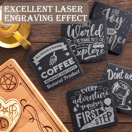 36 PCS Slate Coasters for Laser Engraving, Natural Stone Drink Coaster Bulk - color: 36 Pieces