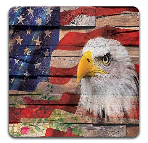 American Eagle Square Coaster Set - Made of Recycled Rubber - Set of 4 - color: American Eagle