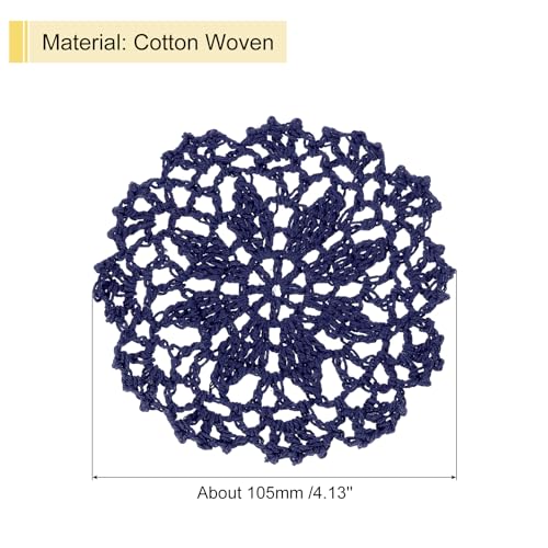 uxcell Fabric Coasters, 8pcs 4" with Floral Pattern Navy Blue - color: Navy Blue