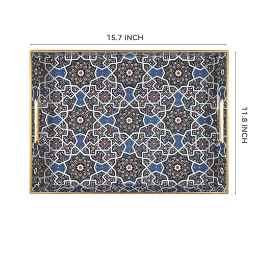 AGIOTA Coffee Table Trays for Living Room Serving Tray with Handles, Modern Large Tray for Ottoman Coffee Table - color: Starfield