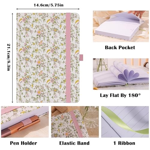 TIEFOSSI Lined Journal for Women, A5 College Ruled Notebook for Writing - color: Pink, size: Lined