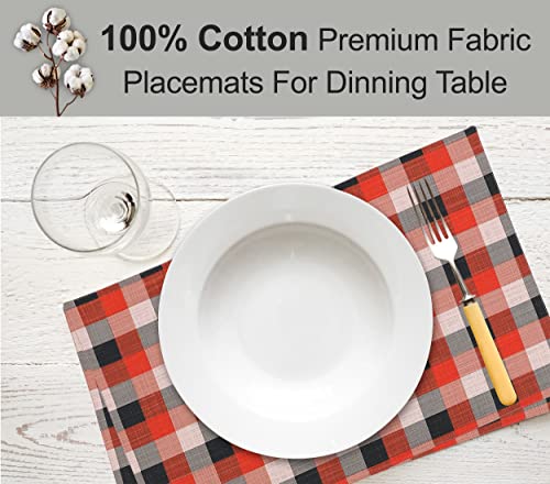 Ruvanti Placemats Set of 6, 100% Cotton Place Mats of 13"x19" – Play Box - color: Play Box