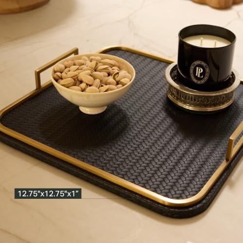 Preston Lane Mayfair Decorative Coffee Table Tray, Faux Leather - Maritime - color: Maritime